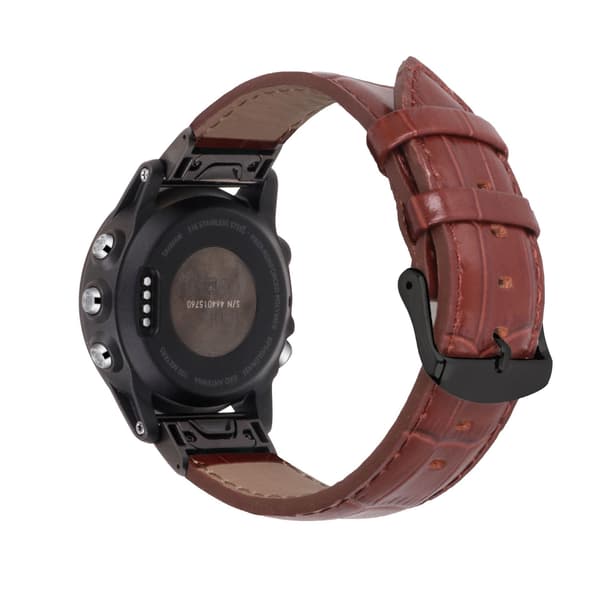 Ekte lærreim til Garmin Fenix 7X 7S Brun 22 mm Brun 22 mm Brown