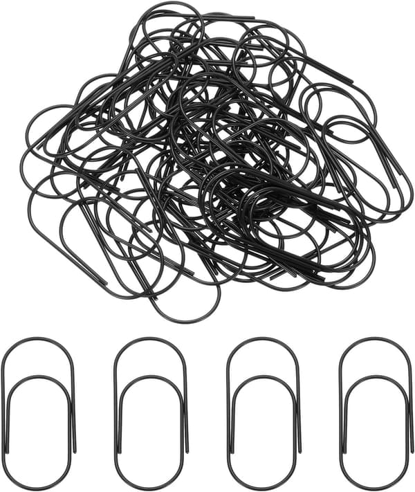 50 stk. 2 tommer papirclips, 50 mm store papirclips søde kæmpe metalclips stærke holdbare bulk store, sorte black