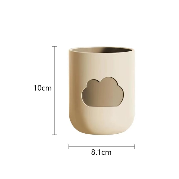 Simple Cloud Mouthwash Cup Hjemmebørstekopp Creative Cute Couple Mouthwash Cup (beige og brun)