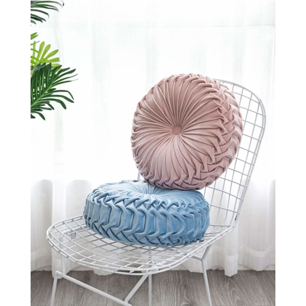 Pyntepude til sofa Dekorativ 3D græskar rund fløjlspude til sovesofa Stolegulv 15"X15", grå