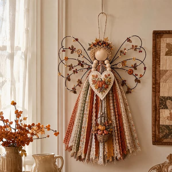 Englestoff Hengende DIY-sett DIY Stoff Hengende Pyntesett Håndlaget Engel Multicolor9