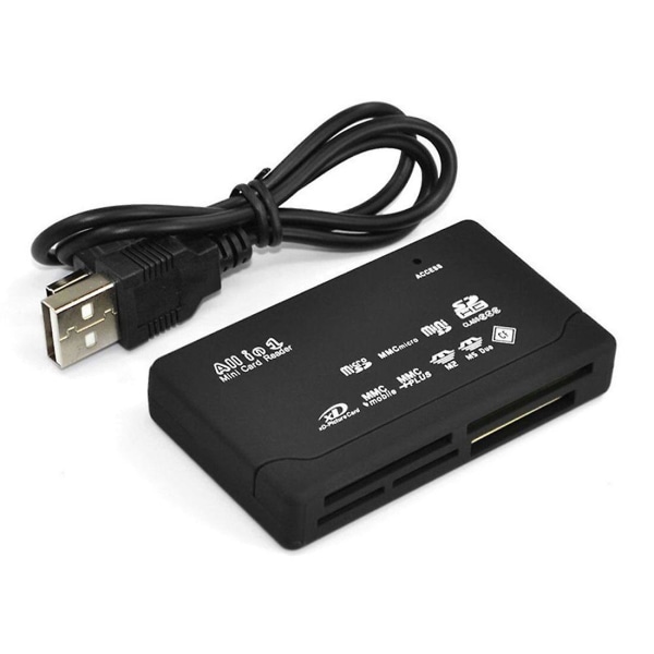 Universal USB Memory Card Reader - Black Black
