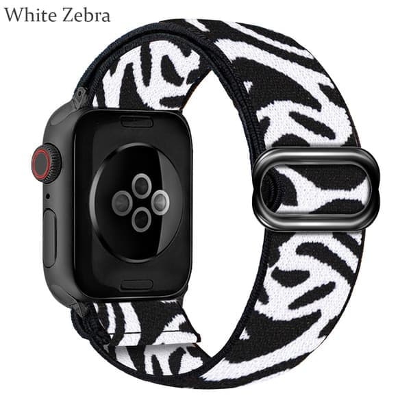 Nylon Loop Armband för Apple Watch V White Zebra