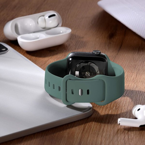 6 kappaletta punottua Solo Loop -yhteensopivaa Apple Watch -ranneketta 40 mm 38 mm 41 mm naisille ja miehille, säädettävä joustava nailonista valmistettu urheiluranneke green 38/40/41MM