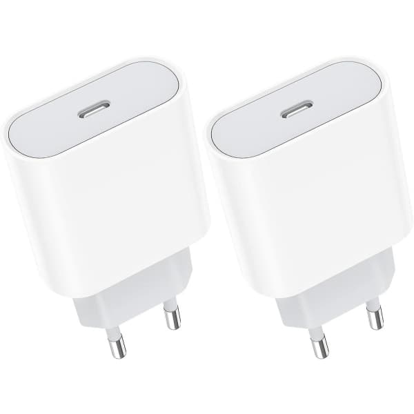 20W 2-pakkaus USB C -pikalaturi, USB-C-pistorasia Type C -seinä-AC-virtasovitin