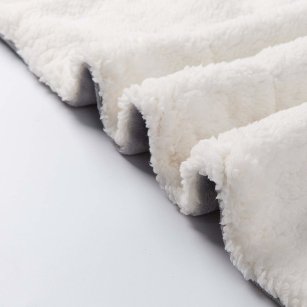 Peitto Twin Paksu lämmin peitto talvisängylle Erittäin pehmeä sumea flanelli fleece/villan kaltainen käännettävä pehmopeitto (vaaleanharmaa kaksoiskoko 60"x80")
