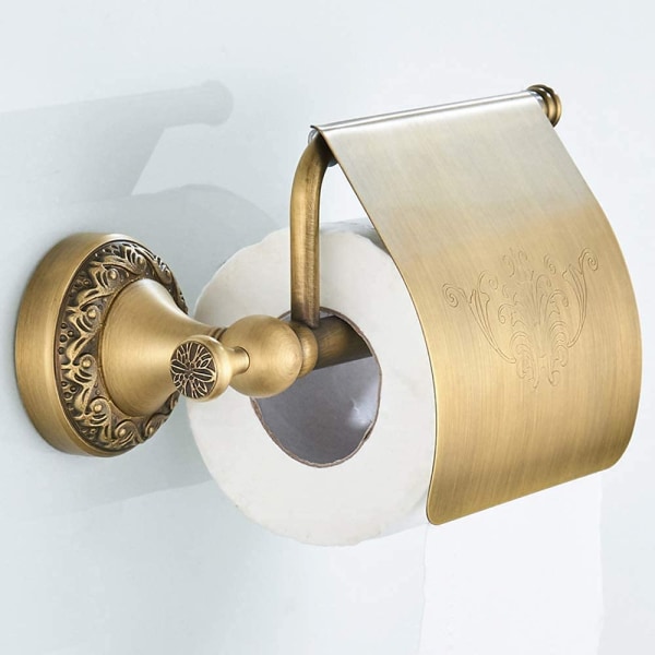 Toiletpapirholder antik, toiletpapirholder messing, toiletrulleholder retro med låg boring vægmontering vintage