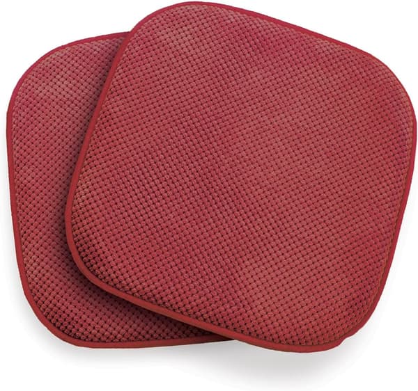 Matstolskudde i Memory Foam (2-pack) – Halkfri Design – 40 x 40 cm, röd. red