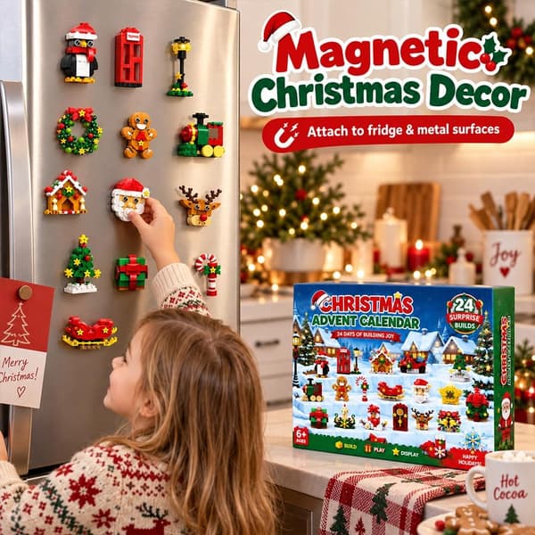 1 st Julkalender, 24 byggbara kylskåpsmagneter
