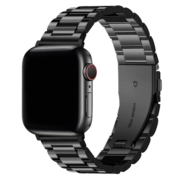 Metal Rustfrit Stålarmbånd til iWatch/Apple Watch Series 8/7 SE/6/5/4/3/2/1 Series Ultra, 38mm/40mm/41mm Sort