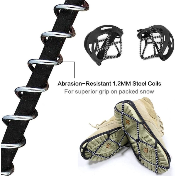 Anti-skli sko Ice Grips, 1 par Universal Anti-slip snøklemmer Sko Ice Gripper Vinter Walker Traction Device