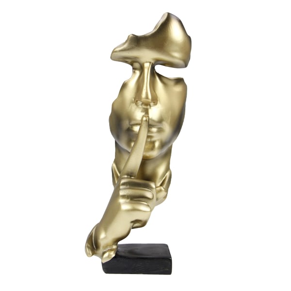 Tystnaden är gyllene, Thinker Statyer Abstrakt konstfigur, moderna skulpturer av harts för hemmet 11,2 tum (guld)