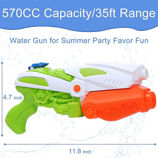 Vattenpistol 4-pack 2280cc Kraftfull vattenpistol för barn pojkar vuxna