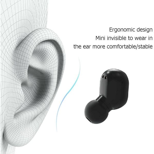 Trådløse hodetelefoner, True Wireless Earbuds med LED-display ladeetui, HD HiFi Stereo, One-click Smart Control, innebygd mikrofon, IPX7 vanntett