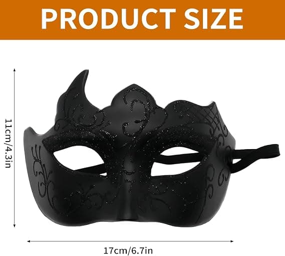 Maskeradmasker för män och kvinnor, svart 1 st black