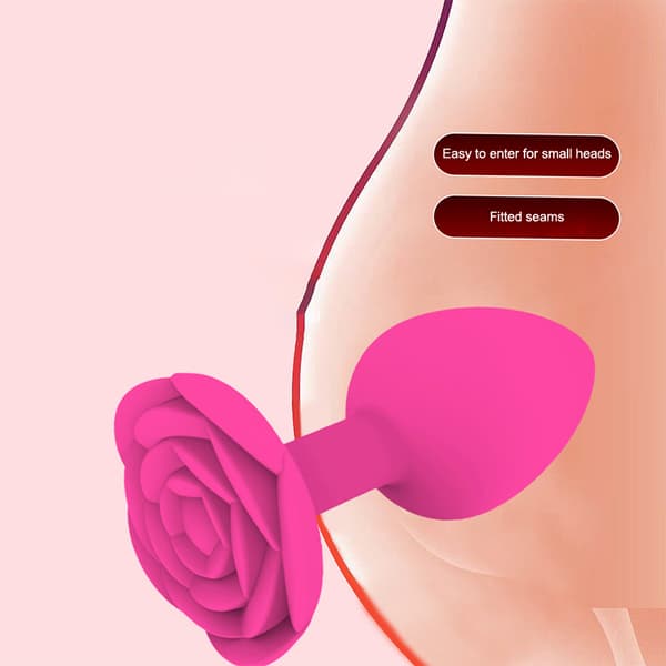 Rose Analplugg 3 Størrelse Silikon Rumpeplugger Stimulator Analsex T Red M