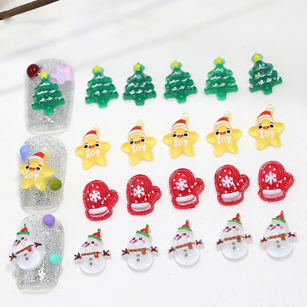 Jultema Julmotiv Nagelkonst Dekoration Charm Nagel Smycken Dekoration N5