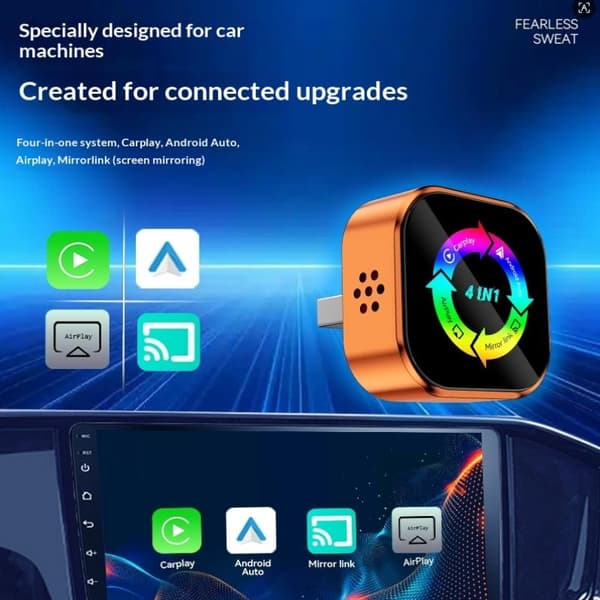 4-i-1 trådløs CarPlay-adapter Android Auto Connect Airplay Mi Black