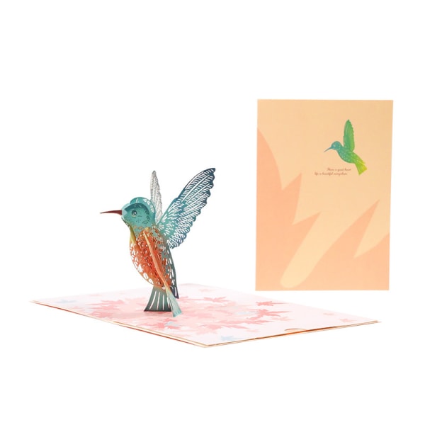 3D Hummingbird Bird Tervehdys Sinua ajatteleva kortti syntymäpäiväksi