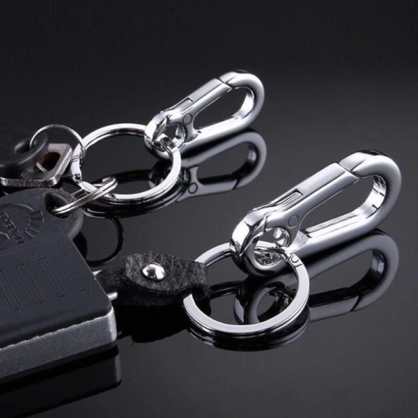 Rustfri 8-formet nøkkelring Anti-tap hesteskoformet bilring Silver