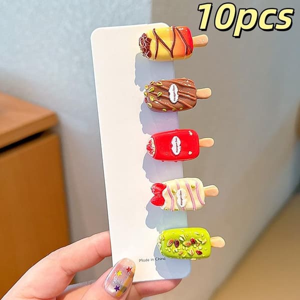 10 stk. e Mini Is Gennemsigtig Sjov Hårklemme til Kvinder Ha A4