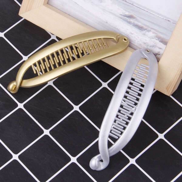 Banan Hårklemmer For Kvinner Jenter Wave Combs Hårnål Flett Cla BlackB 15cm
