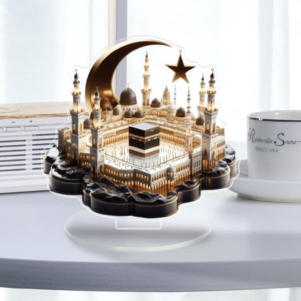 2D Akryl Måne Håndverk Dekorasjon For Ramadan Slott Kirke Bue A5