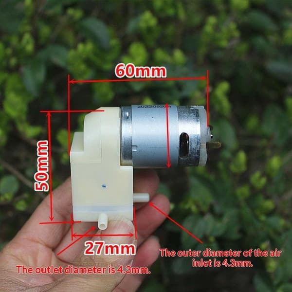 1 stk DC12V Mini Motor Luftvakuumpumpe Undertrykkssug