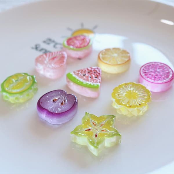 10 st Mini Kawaii e Vattenmelon Frukt Flat Baksida Cabochons Scrapb StyleD