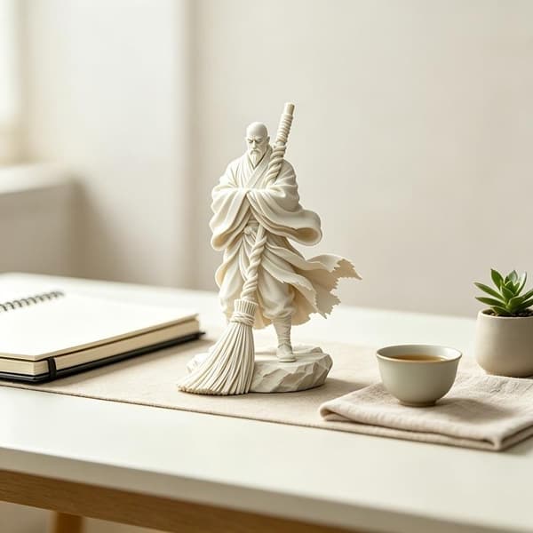 1 st Zen Orientalisk Munkfigur Flödande Robe Tesalong Meditati