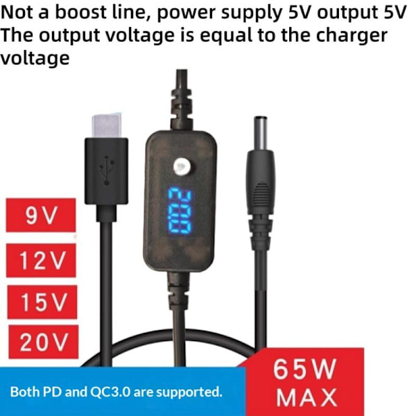 1 sæt DC 5-20V 65W Boost Converter med 8/10 adaptere Type C til A