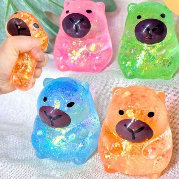 Sarjakuva Kapibara Dekompressio Lelu Pehmeä Glitter Kumimainen Fidget Lelu A2