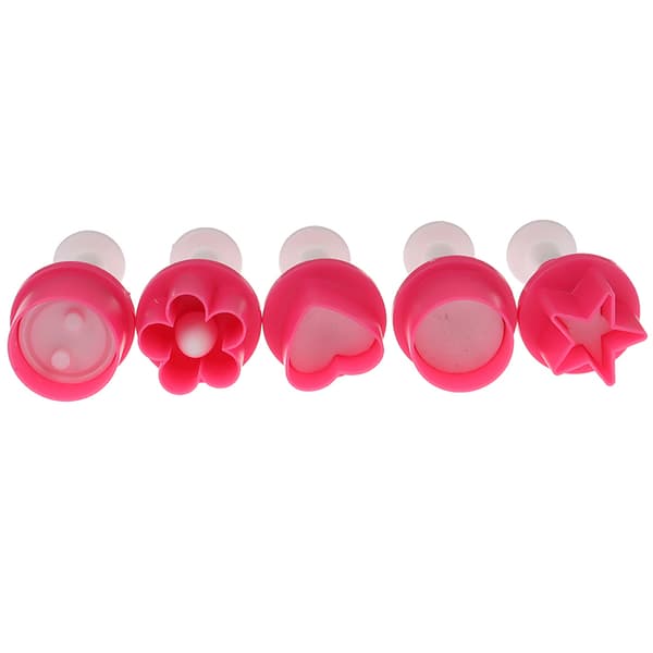 5 stk. Cookie ter Cake Mold Star Button Plum Heart Biscuit Fondan