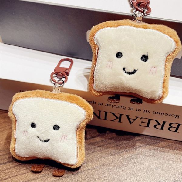 Toast Bread Avaimenperä Cartoon Pehmo Doll Riipus avaimenperä Char