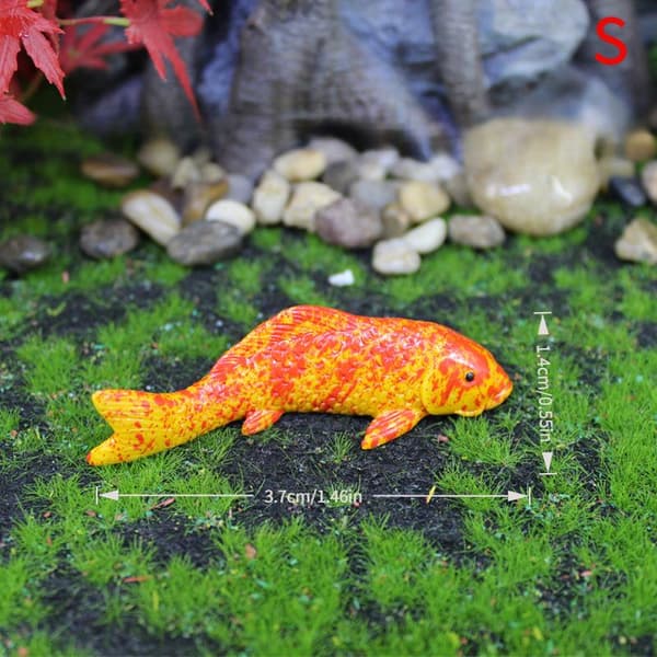 Present Tecknad Mini Koi Fisk Prydnad Harts Hantverk e Karp Figur M A1