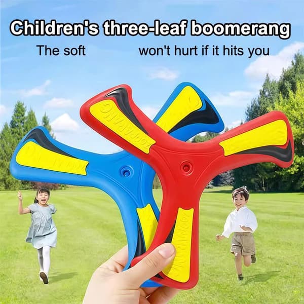 Lysende Boomerang Returpil Trebladet Håndkast Spinner Indendørs A2