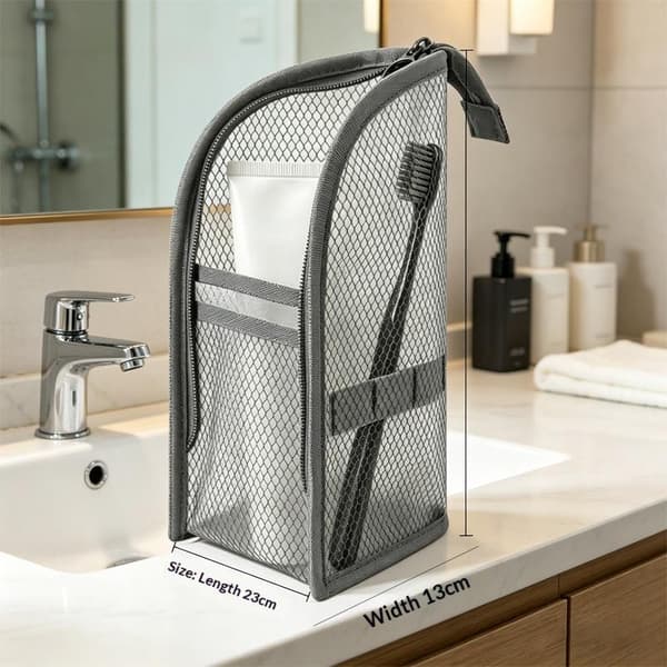 Andningsbar necessär i mesh med stående design A2