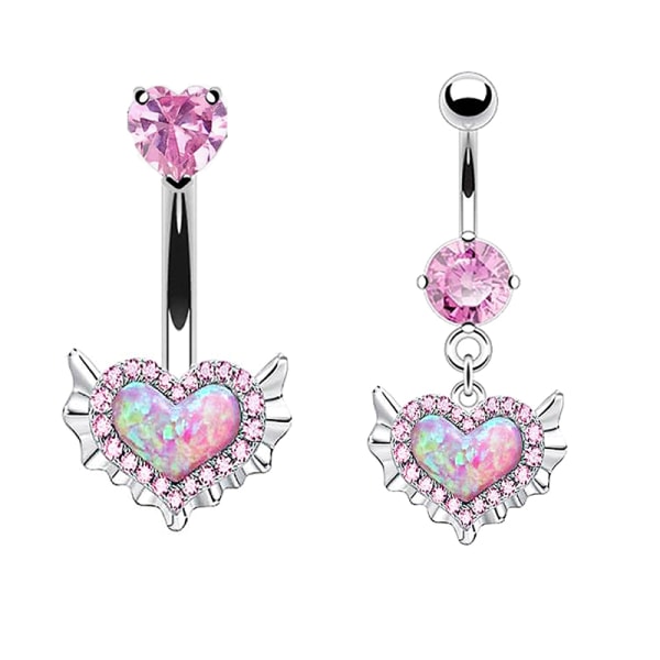 1 st Sweet Heart-formad navel Ringar Nipple Rings Lip Nails A4