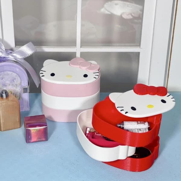 1 st dockskåp HelloKitty roterande förvaringslåda modell docktillbehör Pink