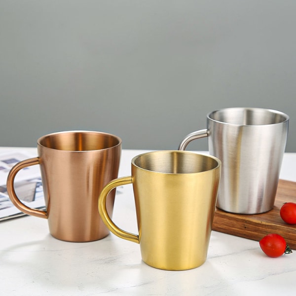 300 ml dobbeltlags vannkopp for hjemmeservering Drikkevarekrus Stainles Silver