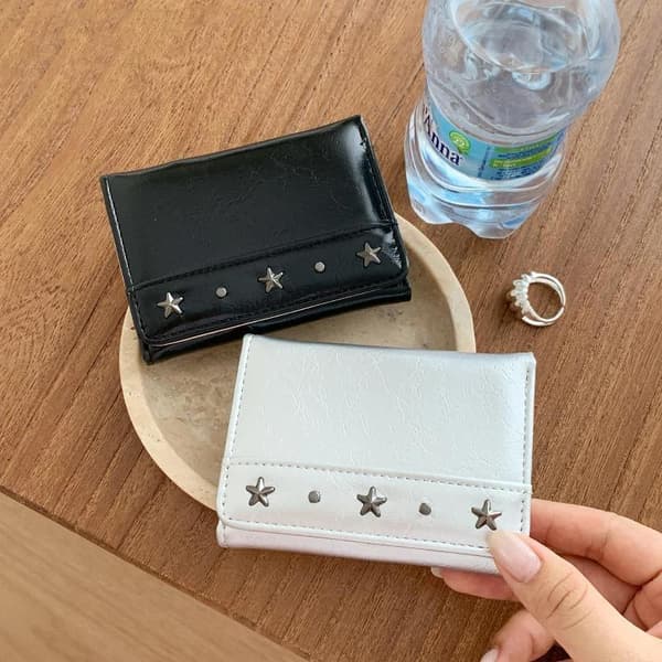 PU Star Nitte Trifold Pung Ultratynd Flere Kortpladser A5
