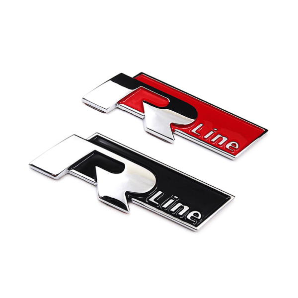 2 STK Bil bagasjerom metall Rline R-LINE Emblem Badge Sticker