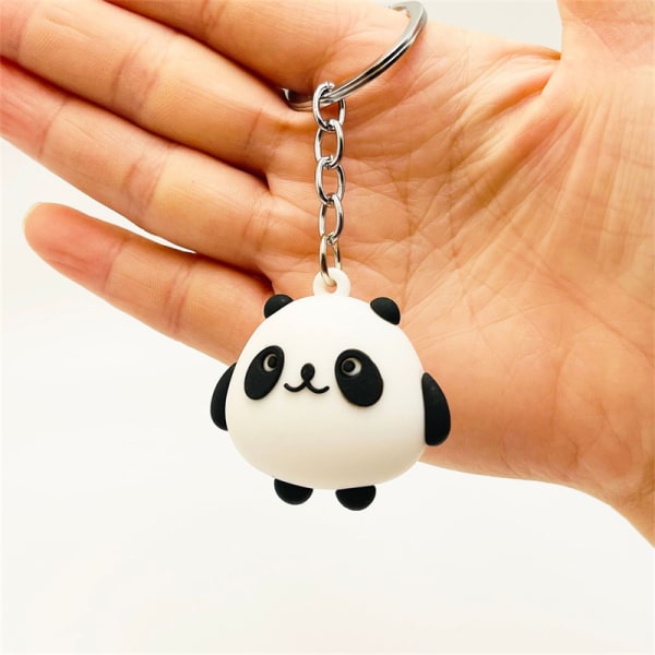 Creative Cartoon Panda Keychain e Animal Hängen Bilväska Keyri A
