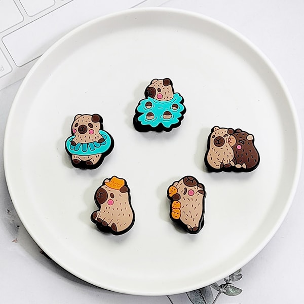 5 Stk Nydelig Capybara Skospenne Sko Dekorasjoner Tilbehør