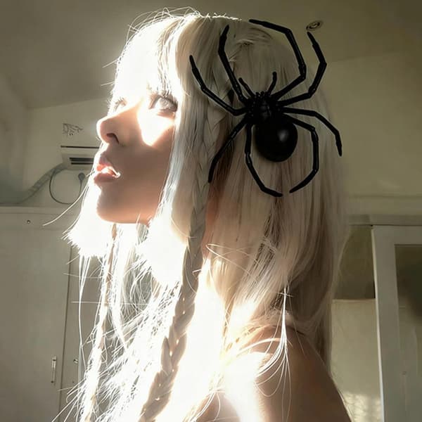 Halloween Simulation Edderkop Hårklemme Sorte Edderkop Tilbehør