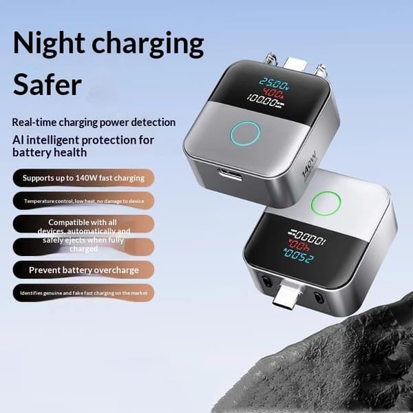 Erotin Smart Auto Power Off -puhelimen latausdatakaapeli ylilataus Silver