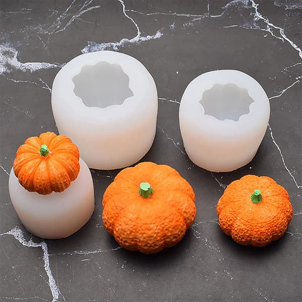 1PC Silikon 3Storlekar Halloween 3D Pumpaform Ljus Dekoration M