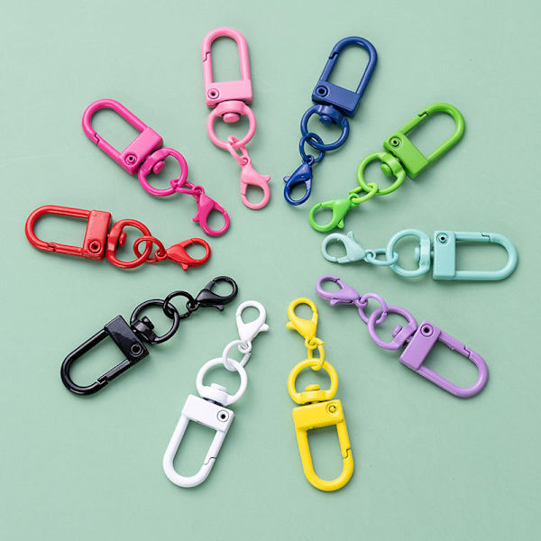 10 stk Farge nøkkelring anheng med hummerspenner Hundespenne nøkkel Ri 10Pcs Random Color
