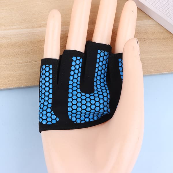 Fyrfinger halvfingerhandskar Silikon Träningsdragvikt Blue S