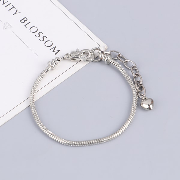 Højkvalitets rustfrit stål kæde DIY charm armbånd tilbehør 18cm with elasticity